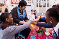 Surplus fruit is served at Deptford Park Primary breakfast club