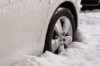 Wheel in snow